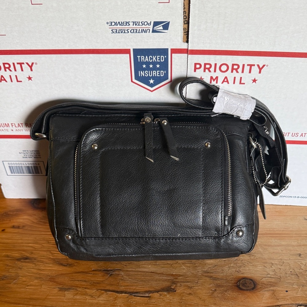 Black Leather Crossbody Purse